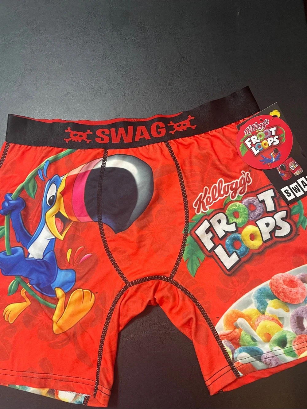 Froot Loops Toucan Sam Red Swag Novelty Boxer Briefs Sz. XL 38/40 NWT